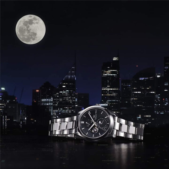 Orient Star Mechanical Moon Phase 鏤空月相錶 RE-AY0001B00B - Hourglass Watch Store