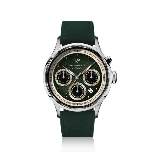 About Vintage 1564 Chronodate Automatic, Steel / Garnish Green  Limited Edition