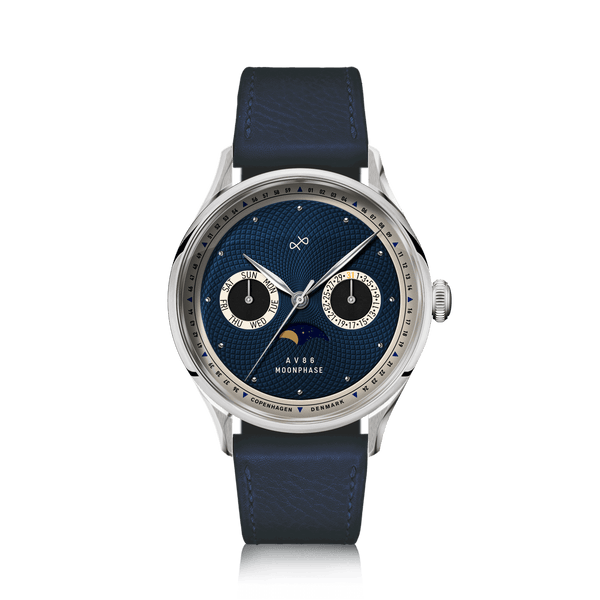 About Vintage 1968 Moonphase Limited, Steel/Dark Blue 