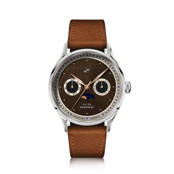 About Vintage 1968 Moonphase Limited, Steel/Brown 