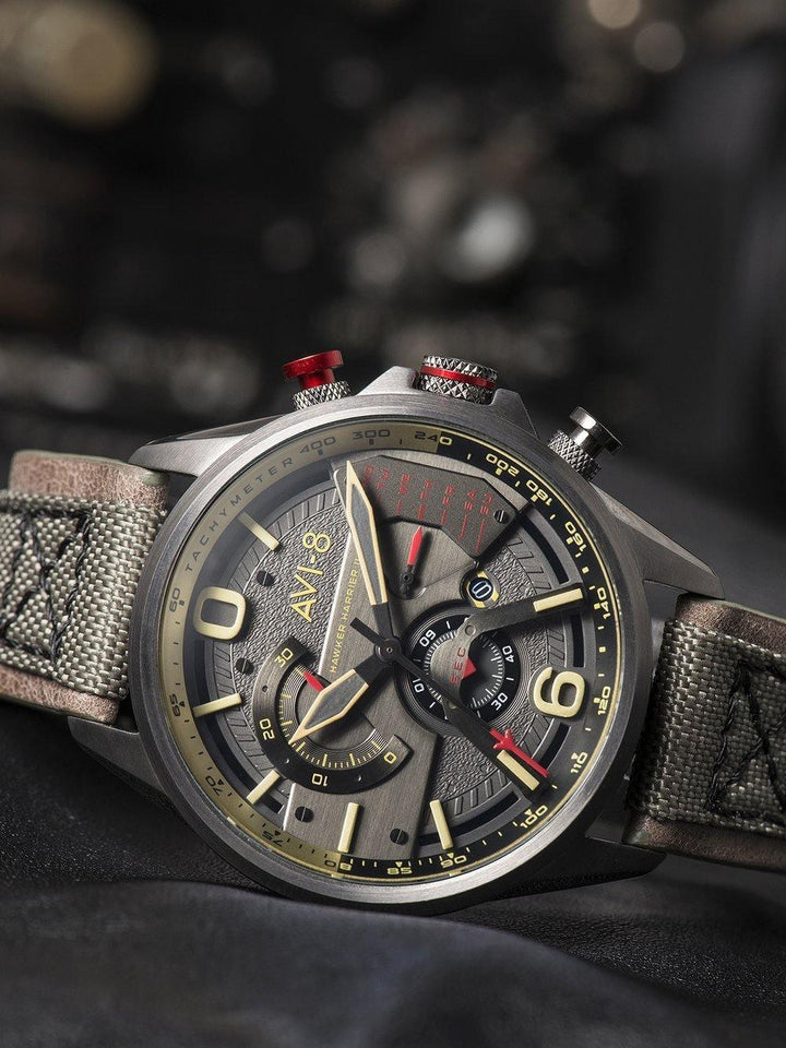 AVI - 8 Hawker Harrier II - Dual Retrograde Chronograph AV - 4056 - HOURGLASS WATCH STORE