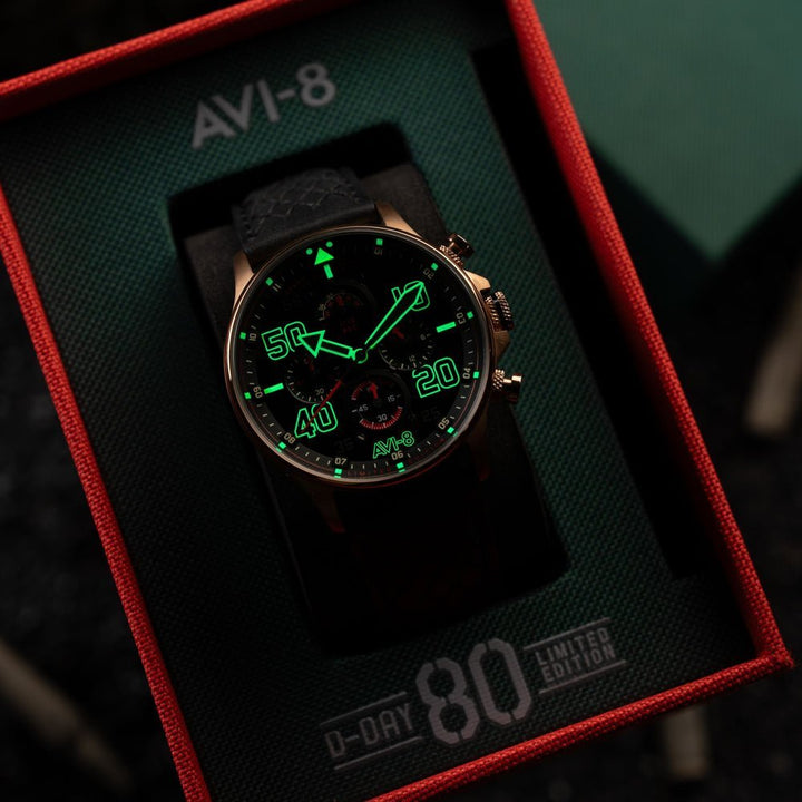 AVI - 8 HAWKER TYPHOON Coningham Chronograph D - Day 80 Limited Edition AV - 4093 - 09 - HOURGLASS WATCH STORE