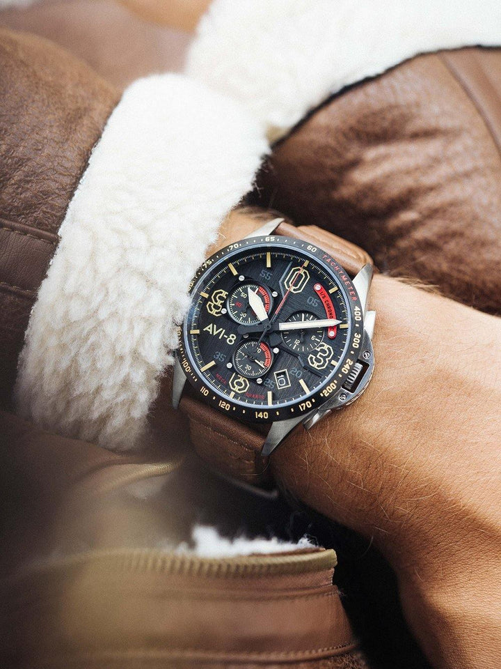 AVI - 8 P - 51 Mustang - Blakeslee Chronograph AV - 4077 - HOURGLASS WATCH STORE