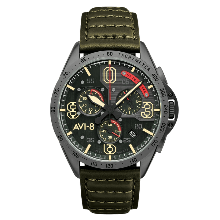 AVI - 8 P - 51 Mustang - Blakeslee Chronograph AV - 4077 - HOURGLASS WATCH STORE