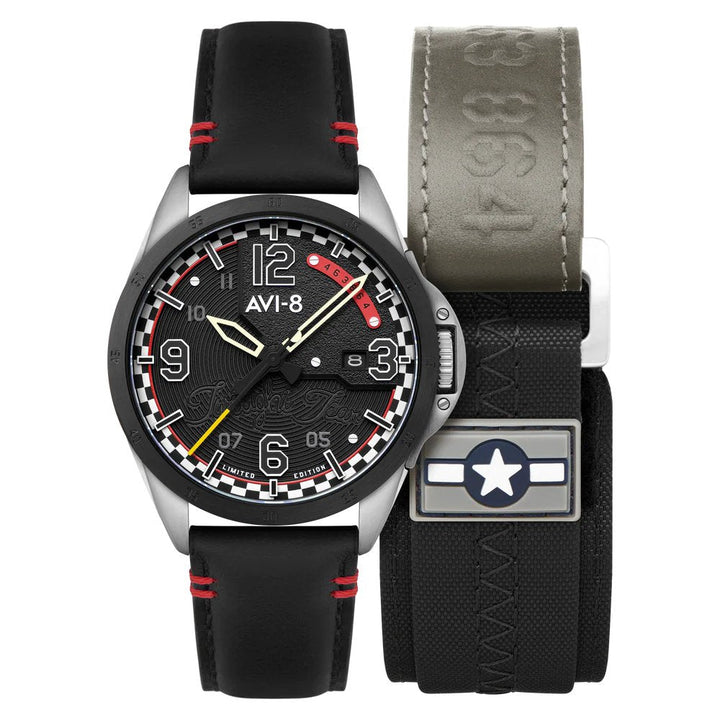 AVI - 8 P51 Mustang Twilight Tear Automatic Limited Edition Twilight Black AV - 4111 - 01 - HOURGLASS WATCH STORE