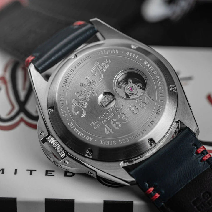 AVI - 8 P51 Mustang Twilight Tear Automatic Limited Edition Twilight Black AV - 4111 - 02 - HOURGLASS WATCH STORE