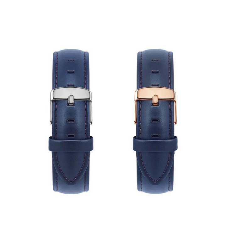 Cow Leather Strap 牛皮錶帶 - Navy Blue - Hourglass Watch Store