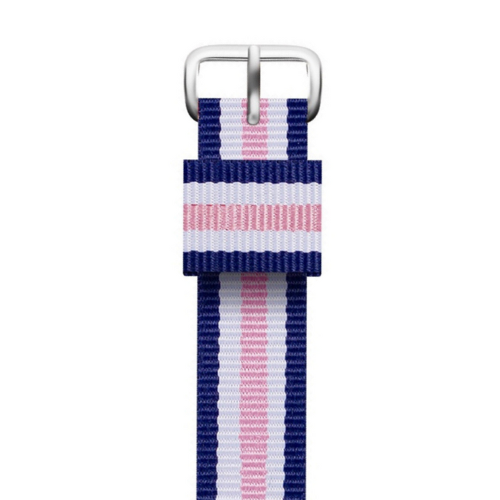 Nato Strap 尼龍錶帶 - Double Blue / White / Pink - Hourglass Watch Store